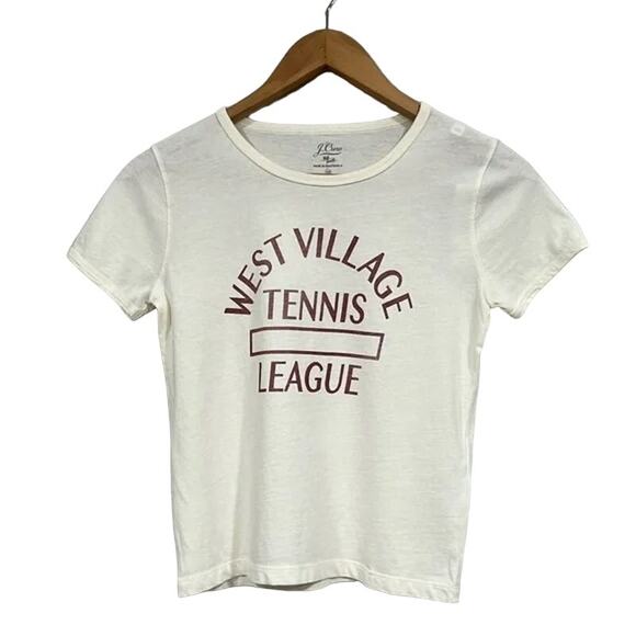 NWT J. Crew West Village Tennis League Short Sleeve T-Shirt XXS Cream #2918 - Picture 10 of 12